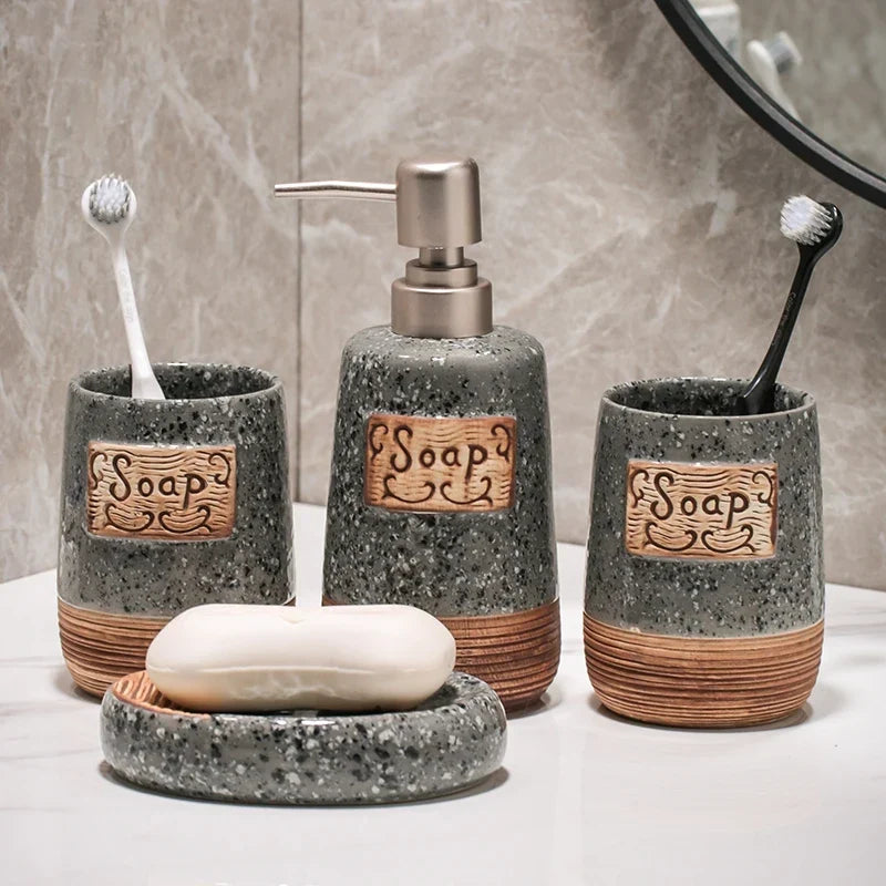 Ceramic Bathroom Accessory Set