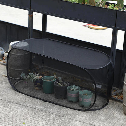 Pop-up foldable plant protection net for beds