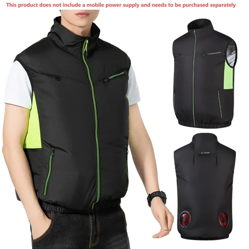 Cooling Fan Vest – Dual USB Fans, Lightweight & Rechargeable | M–XL
