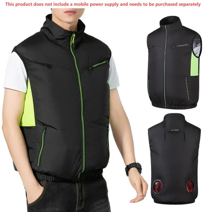 Cooling Fan Vest – Dual USB Fans, Lightweight & Rechargeable | M–XL