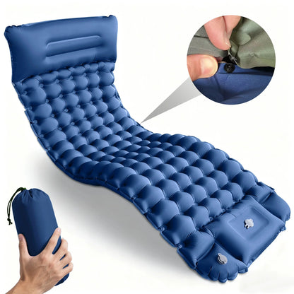 Inflatable camping mat with pillow – 10 cm thick