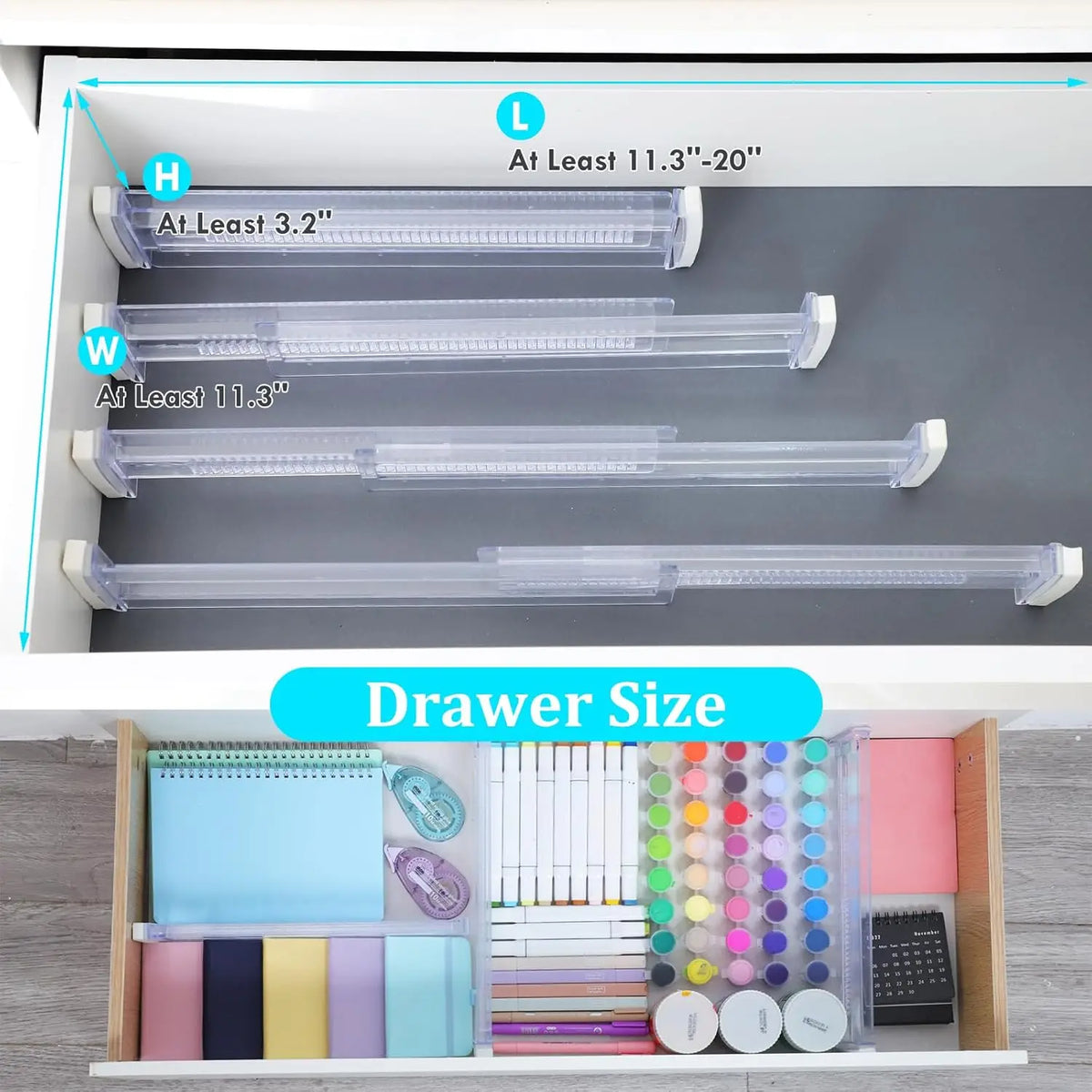 Adjustable Drawer Organisers Pack