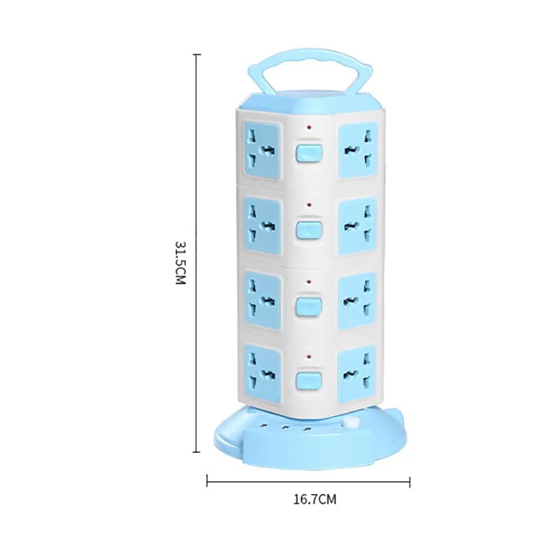Vertical Surge Protector Tower Power Strip with USB