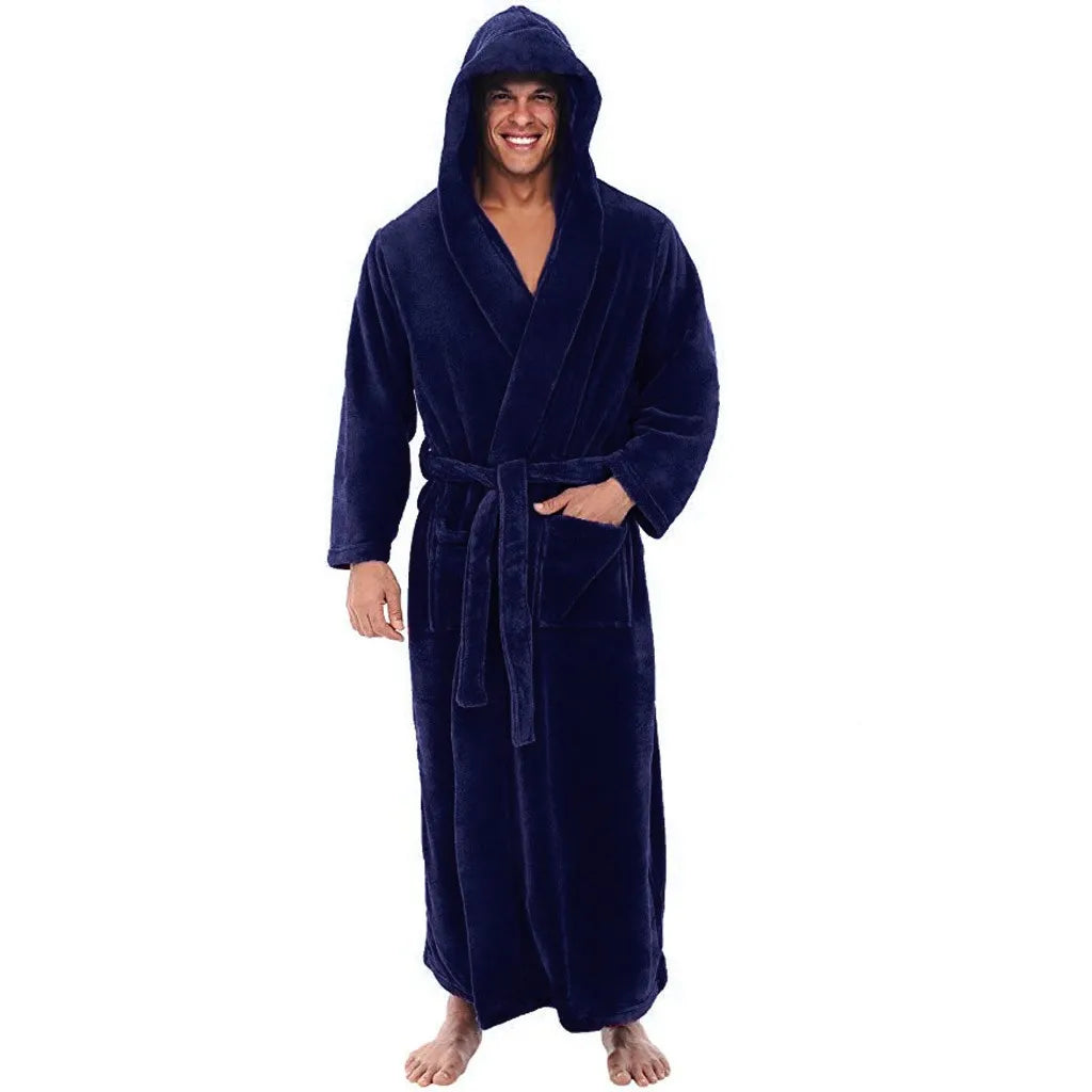 Men’s Hooded Bathrobe – Cozy Winter Robe