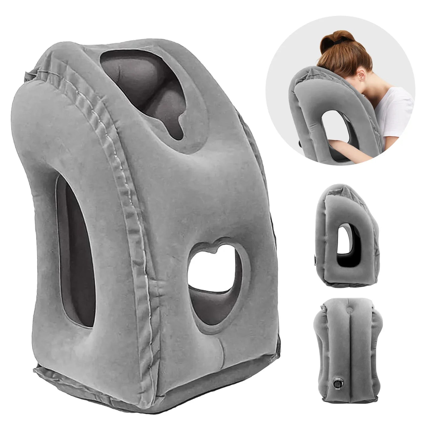 Inflatable Travel Pillow for 360° Neck & Head Support