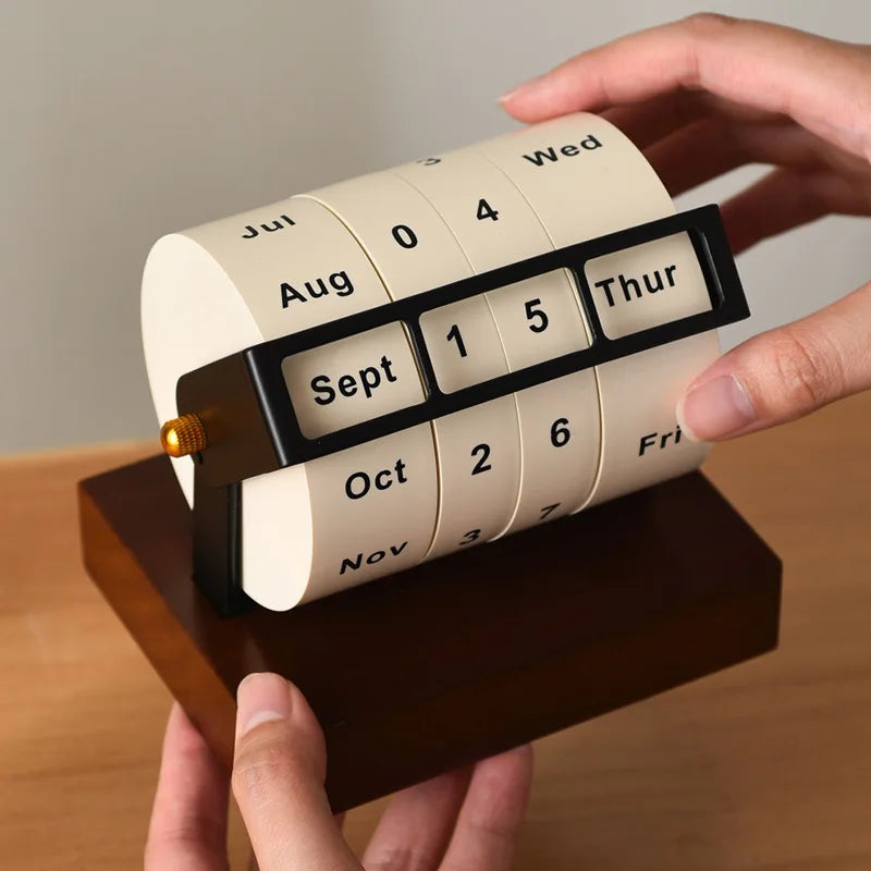Rotating Wooden Calendar