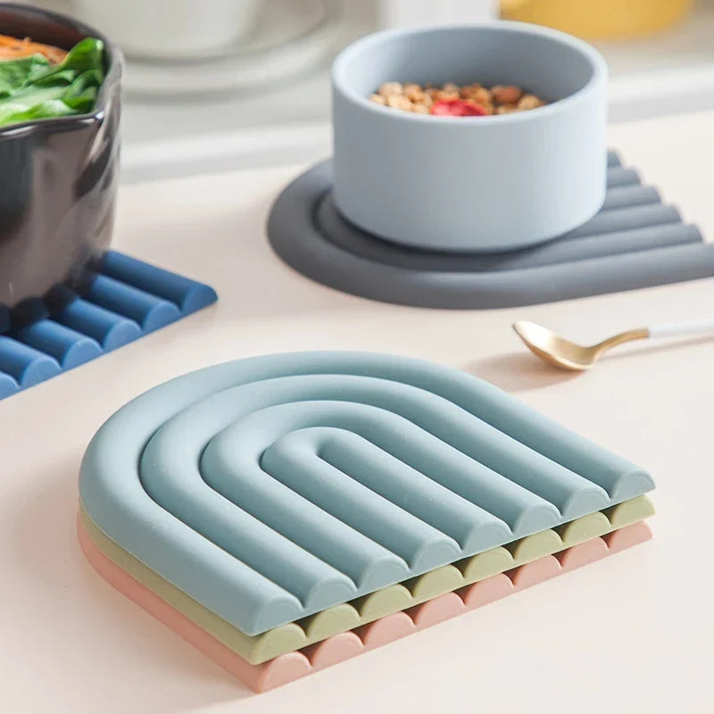Rainbow Silicone Trivets – 2 Pieces