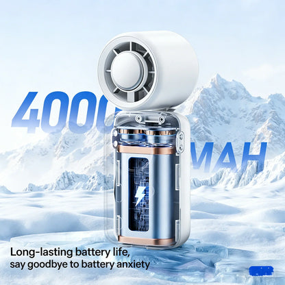 USB-Rechargeable Mini Fan with 100 Speeds and LED Display