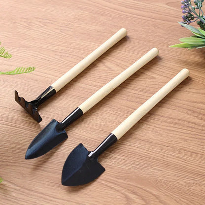 Mini Gardening Tool Set with Wooden Handles