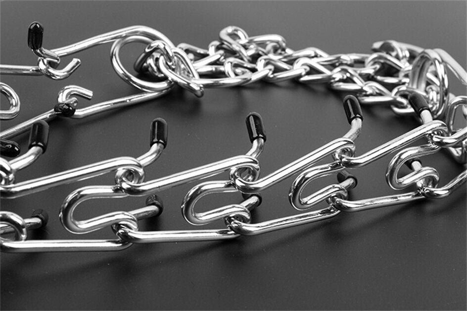Dog Prong Training Collar – Rubber-Tipped Metal Pinch Collar for Safe, Effective Lead Training