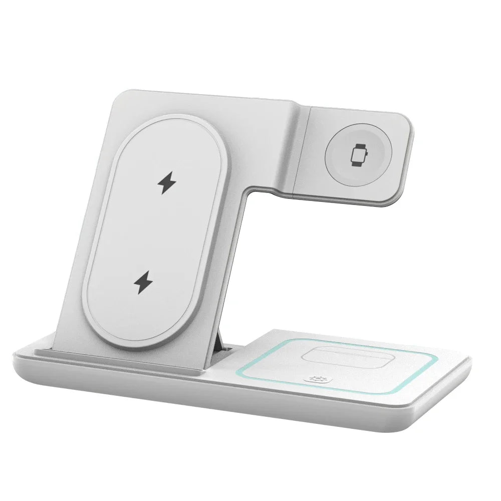 Foldable 3-in-1 Wireless Charging Stand with LED Light