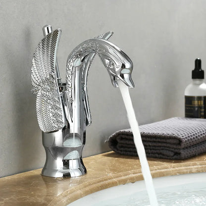 Swan Golden Basin Faucet – Single Handle Bathroom Tap