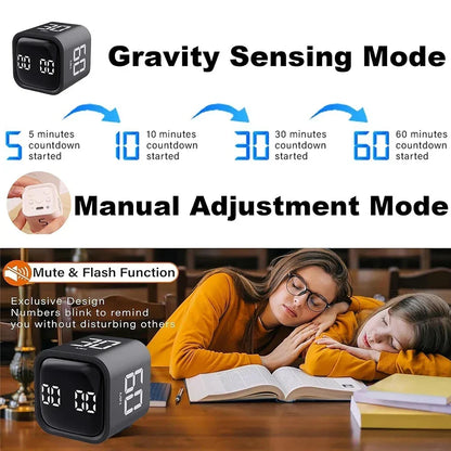 Digital Pomodoro Cube Timer with Four Preset Intervals