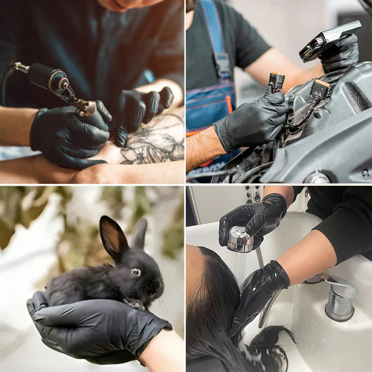 Black Disposable Gloves for Food, Cleaning & Work Use