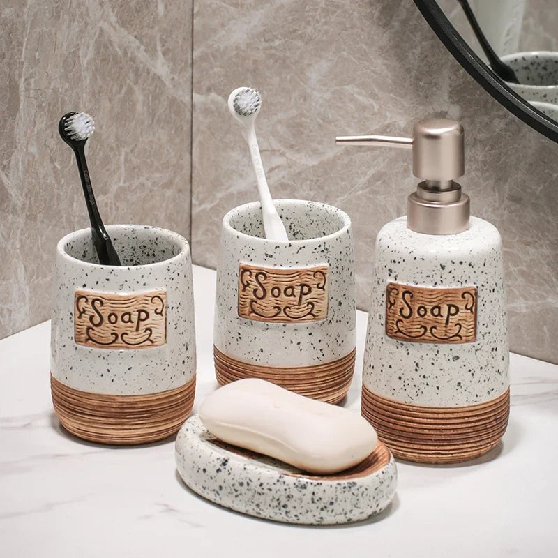 Ceramic Bathroom Accessory Set
