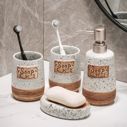 Ceramic Bathroom Accessory Set