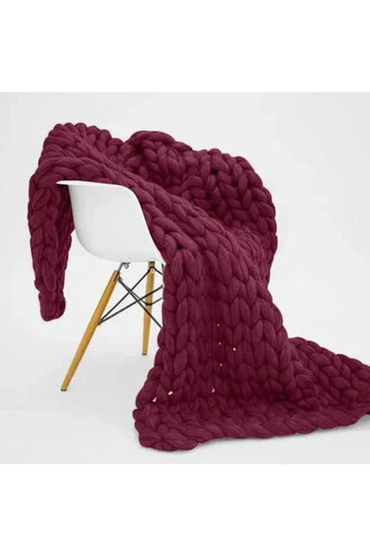 Chunky Knit Blanket Soft Cozy Throw for Sofa Bed