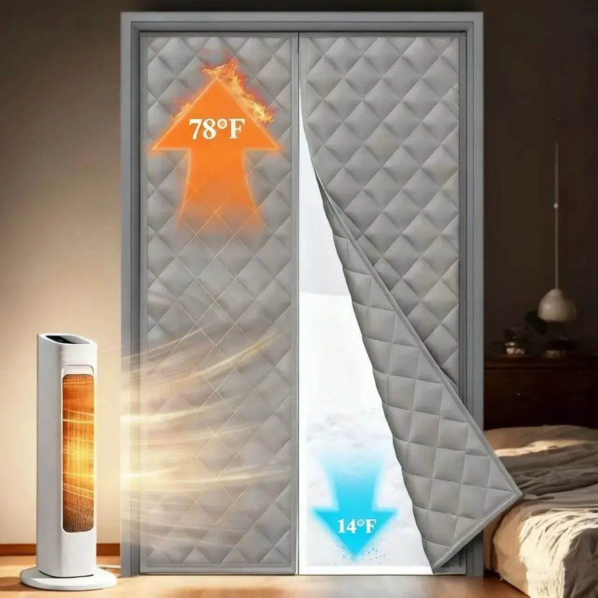 Waterproof Coldproof Magnetic Cotton Door Curtain