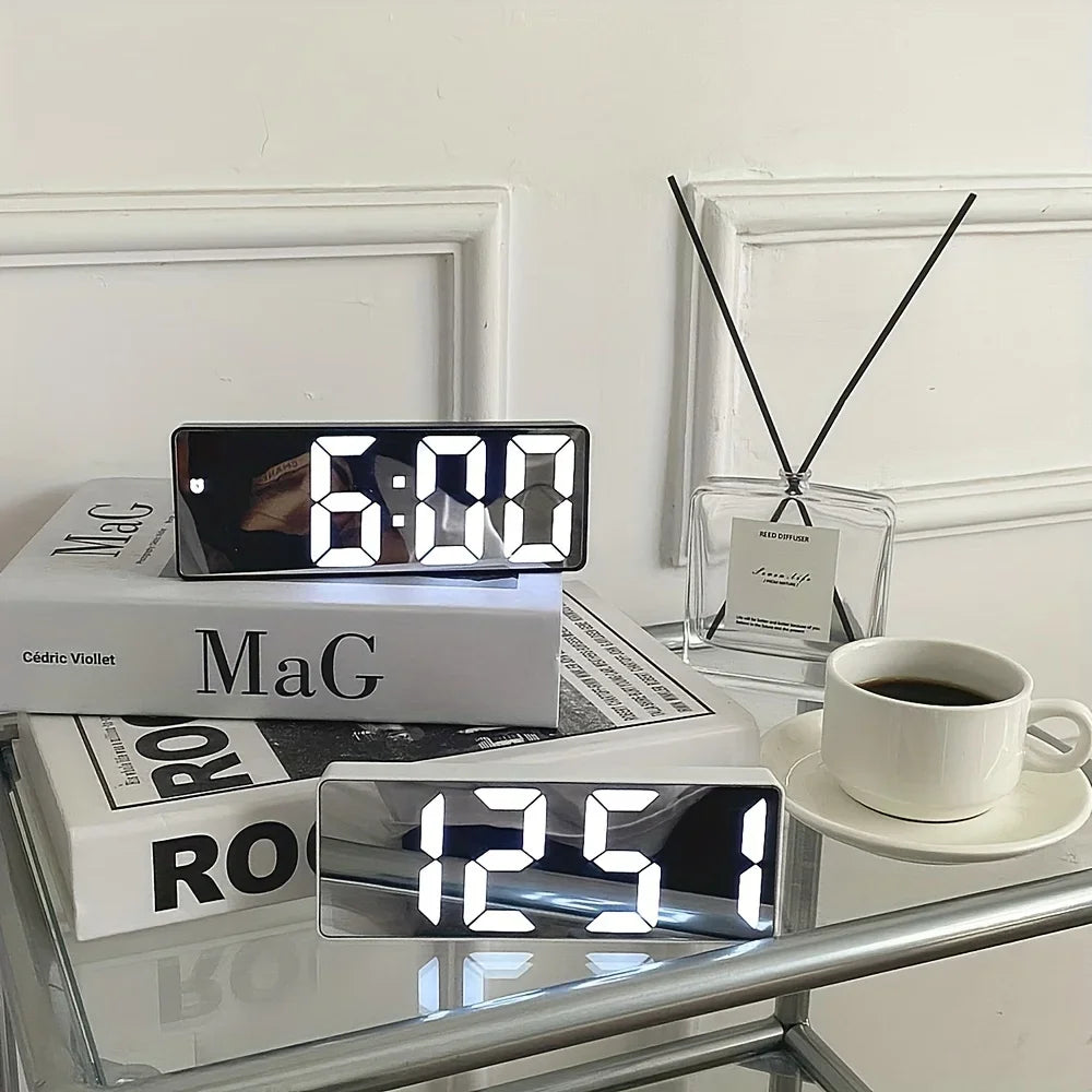 Minimalist Mirror Alarm Clock