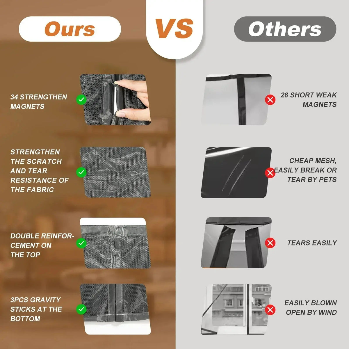 Waterproof Coldproof Magnetic Cotton Door Curtain