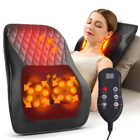 Heated Massage Pillow Cushion for Neck & Back Relief
