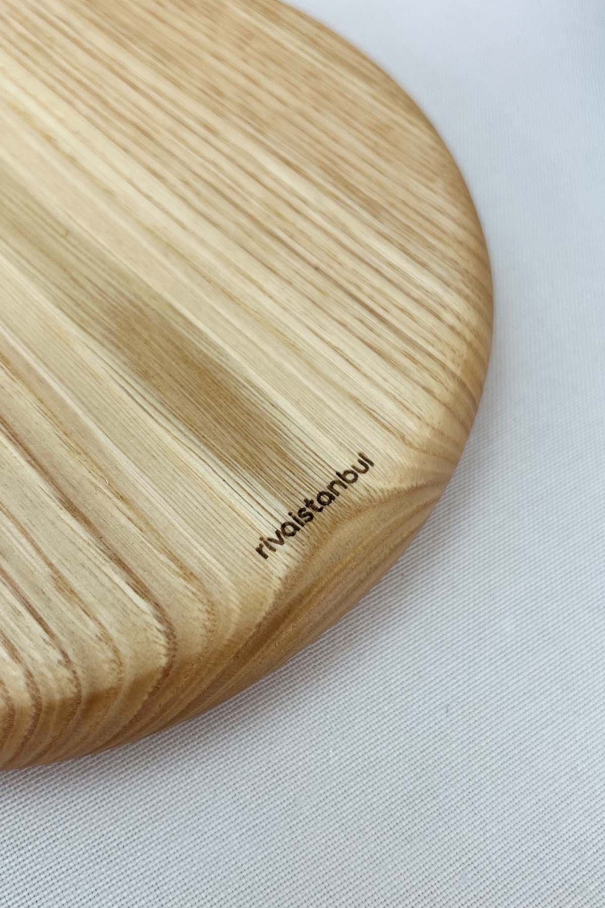 Carved Chestnut Wood Round Serving Board – image 5