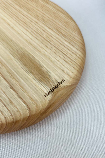 Carved Chestnut Wood Round Serving Board – image 5