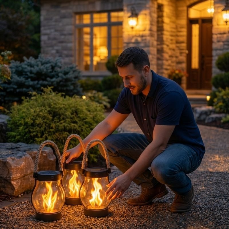 Waterproof Solar-Powered Outdoor Lantern Lights – image 5