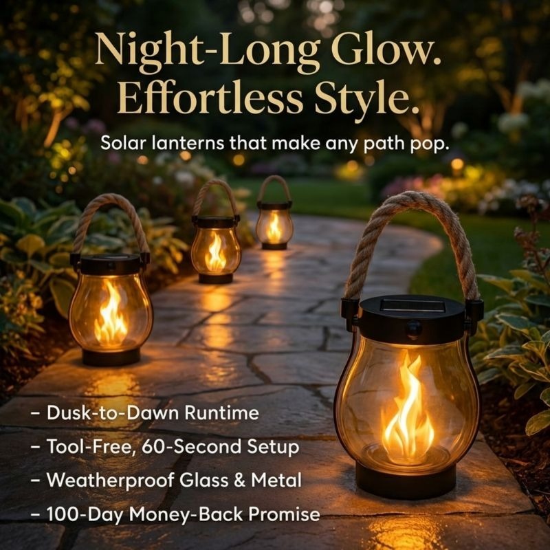 Waterproof Solar-Powered Outdoor Lantern Lights – image 6