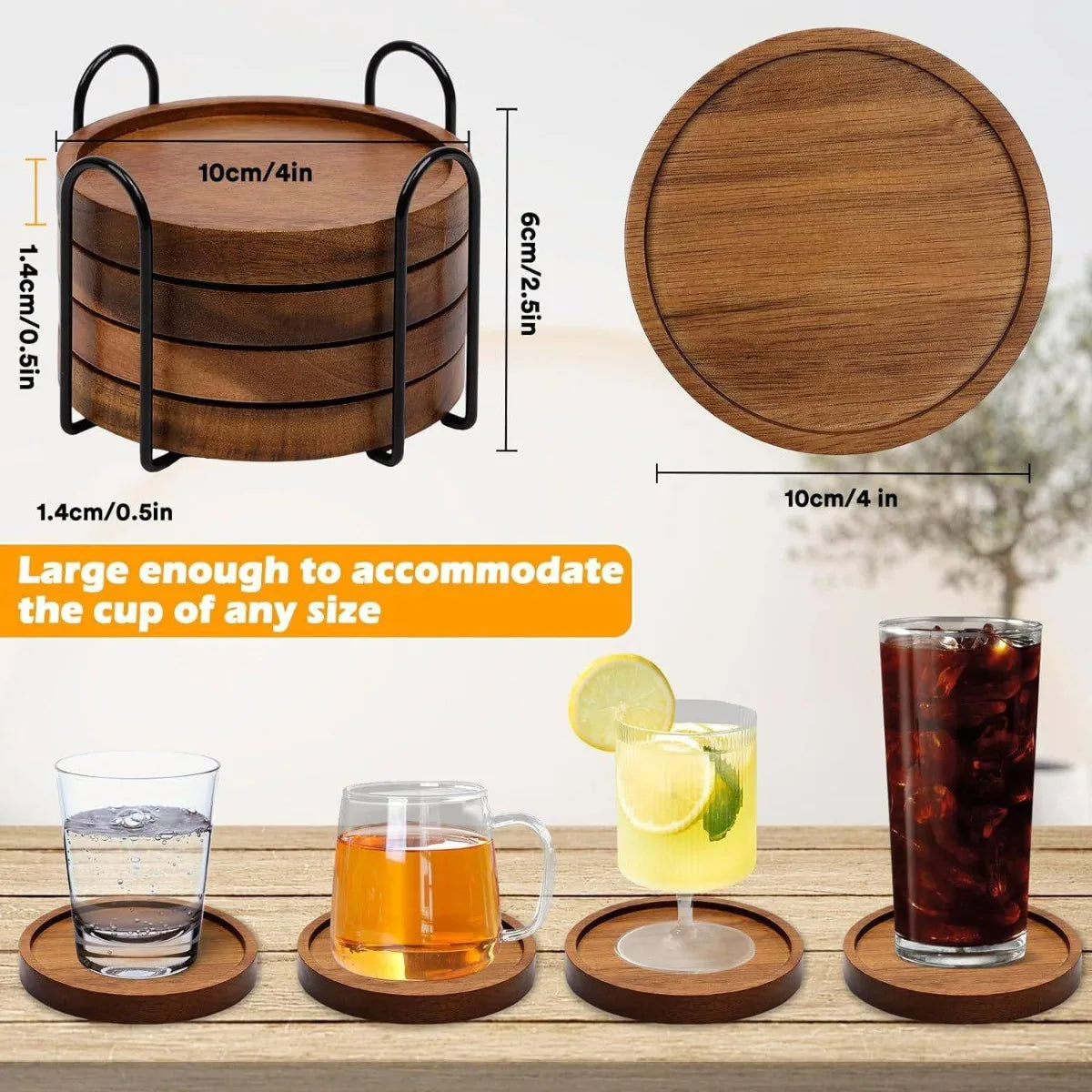 Wooden Drink Coasters – 4 Pieces