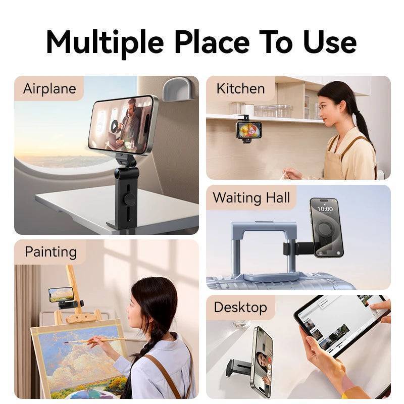 Magnetic Phone Holder – Travel Stand for Car & Desk Use