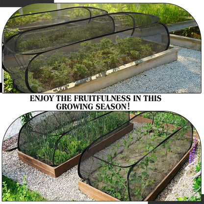 Pop-up foldable plant protection net for beds