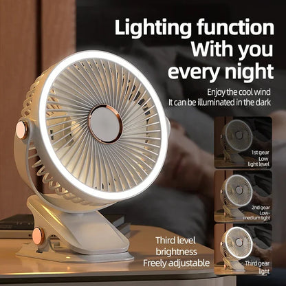 Rechargeable Clip-On Cooling Fan Portable Outdoor