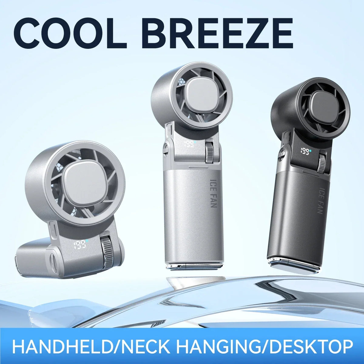 Rechargeable Handheld Fan with Cooling Plate – 6000 mAh