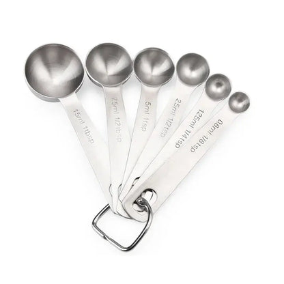 Stainless Steel Measuring Spoons Set – 6 Pieces