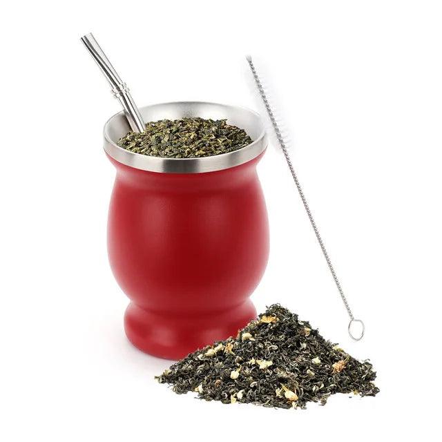 Yerba Mate Cup with Straw for Traditional Tea Drinking