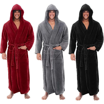 Men’s Hooded Bathrobe – Cozy Winter Robe