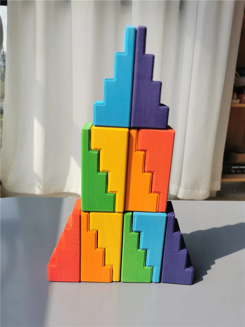 Large Wooden Stacking Blocks for Creative Building Play