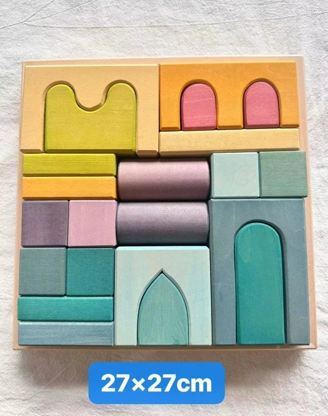 Large Wooden Stacking Blocks for Creative Building Play