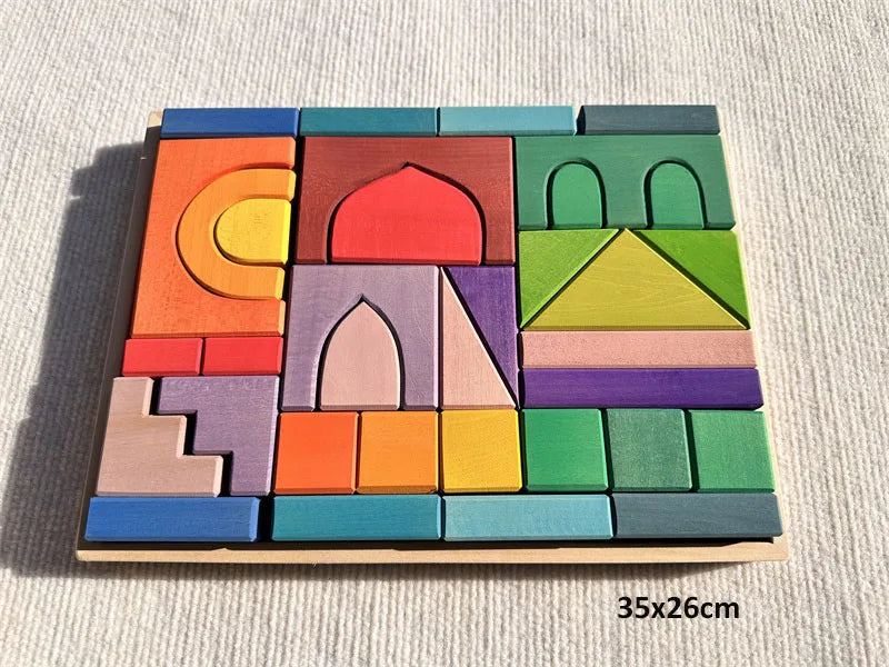 Large Wooden Stacking Blocks for Creative Building Play