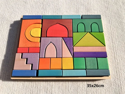Large Wooden Stacking Blocks for Creative Building Play