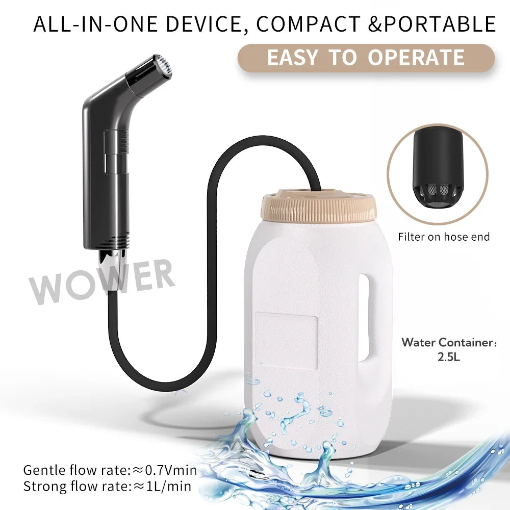 Rechargeable Portable Travel Bidet – 2.5L Reservoir