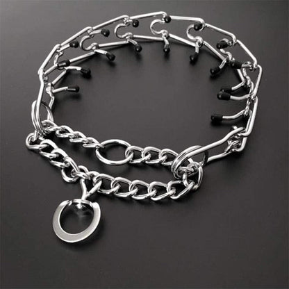 Dog Prong Training Collar – Rubber-Tipped Metal Pinch Collar for Safe, Effective Lead Training