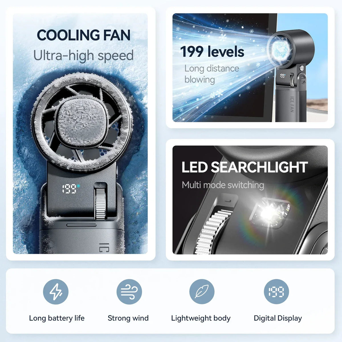 Rechargeable Handheld Fan with Cooling Plate – 6000 mAh