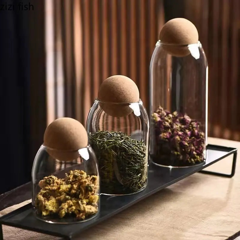 Round Cork Glass Jar