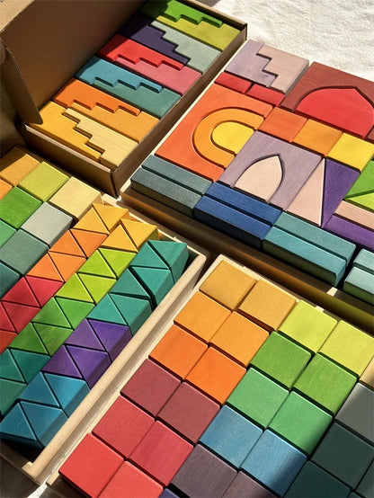 Large Wooden Stacking Blocks for Creative Building Play