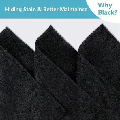 Black Microfibre Cleaning Cloth Set – 50 Pieces
