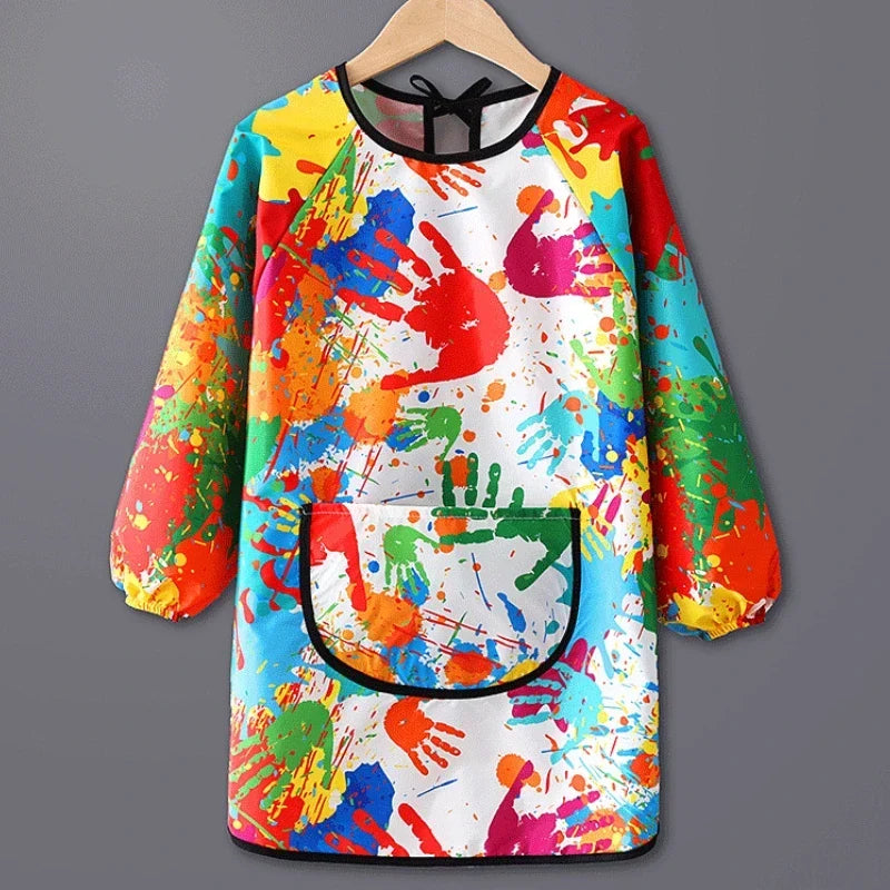 Waterproof Long-Sleeved Children's Painting and Craft Apron