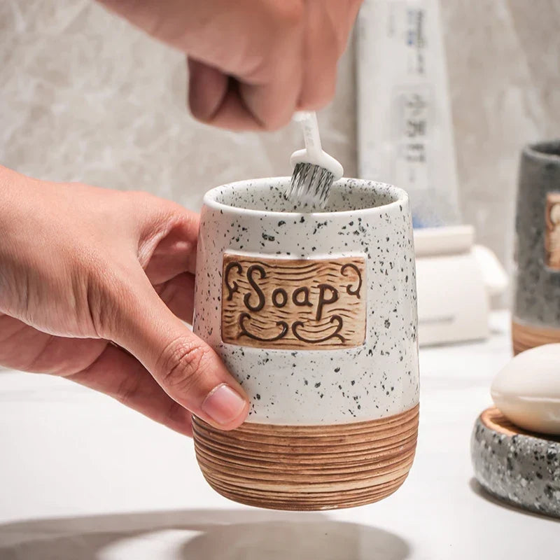 Ceramic Bathroom Accessory Set