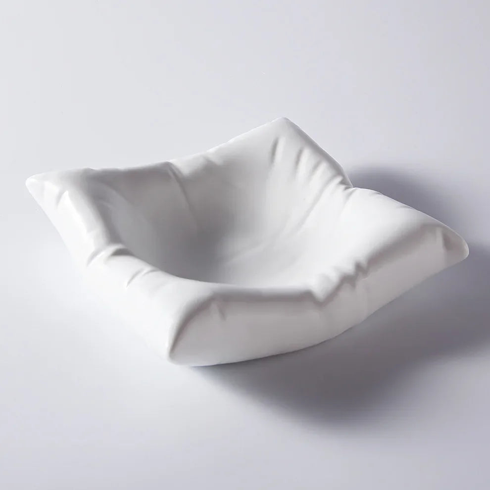 Ceramic Pillow Shape Plate Artistic Food Dish